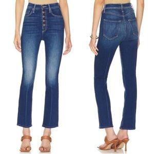 MOTHER Silver and Blue Straight Leg Jeans High-Waisted
